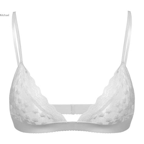 Women Summer Sexy Spaghetti Strap Floral Sheer Lace Bra Crop Top