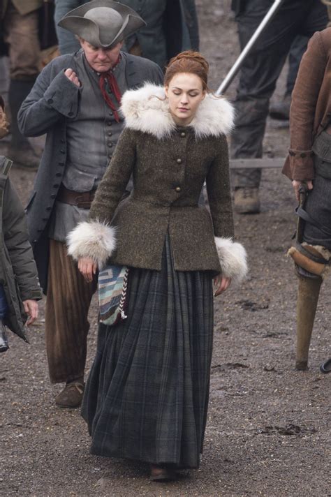 Sophie Skelton Filming Outlander Season In Dunure CelebMafia