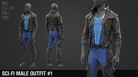 Artstation Sci Fi Male Outfit 1 Cyberpunk Future Fantastic