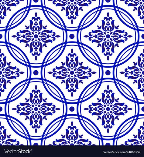 Chinese Pattern Blue And White Royalty Free Vector Image