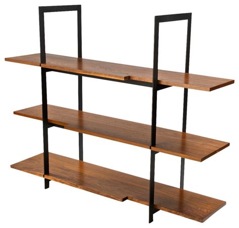 5.0 out of 5 stars. Wood and Black Steel Shelving Unit - Modern - Display And ...