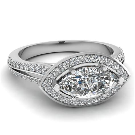 white gold marquise white diamond engagement wedding ring in pave set fascinating diamonds