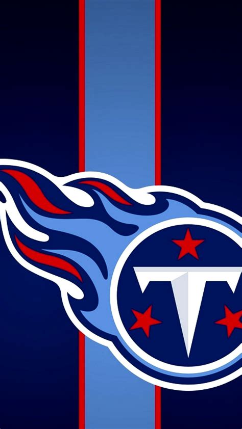 The Tennessee Titans Logo On A Blue And Red Striped Background