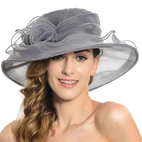 Buy Womens Sun Hat Organza Wide Brim Wedding Hats Ladies Summer Gauze