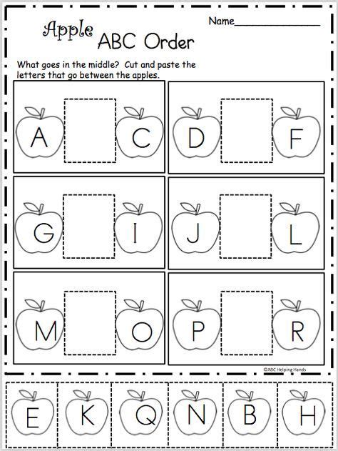 Apple Alphabetic Order Worksheet Alphabet Worksheets Preschool