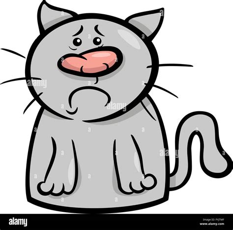 Mood Sad Cat Cartoon Illustration Stock Photo Alamy