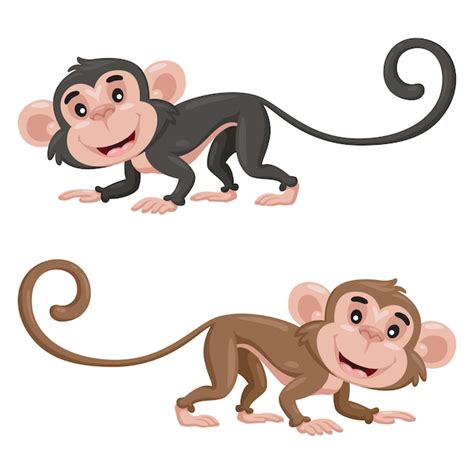 Premium Vector Cute Monkeys Cartoon