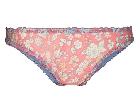 pretty feminine pink floral ruffle bikini panties frilly knickers xl 16 ebay