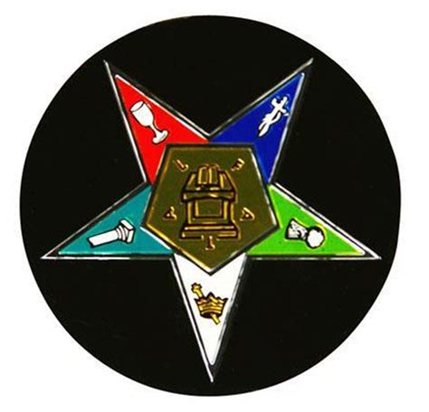 Masonic 3 Car Emblem Colorful Order Eastern Star Oes Metal New