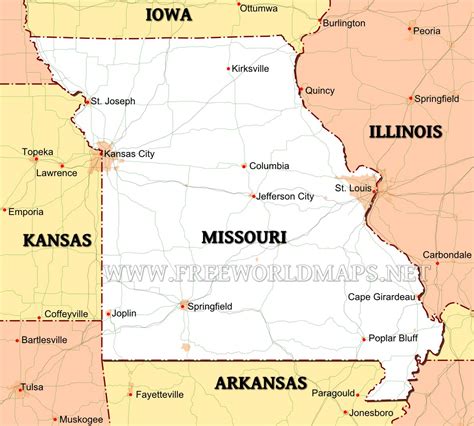 Where Is Missouri On The Us Map Map