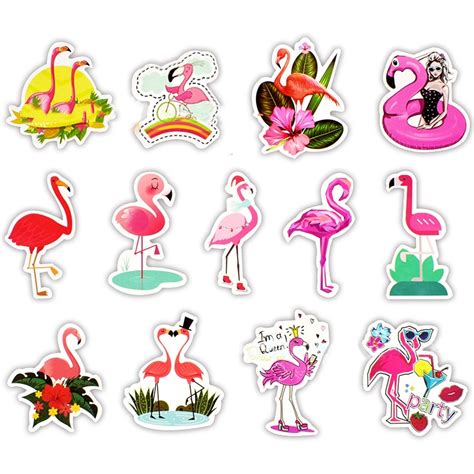 50pcslot Kawaii Flamingos Stickers Diy Crafts And Scrapbooking Stamps