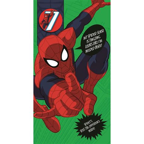 Say happy birthday to marvel with these free greeting cards. 7th Birthday Marvel Spiderman Activity Birthday Card (25455552) - Character Brands