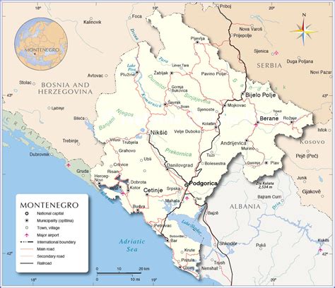 Montenegro Karte Map Of Montenegro Planen Sie Eine Reise In Eine Bestimmte Region Erfahren