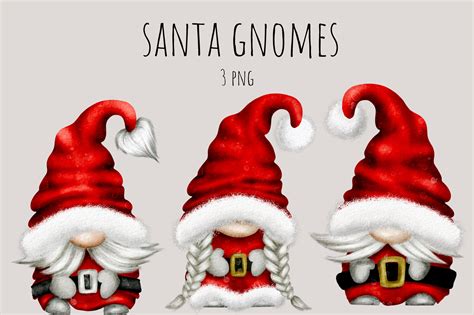 Santa Gnomes Png Christmas Gnomes Png Hand Drawn Watercolor Etsy