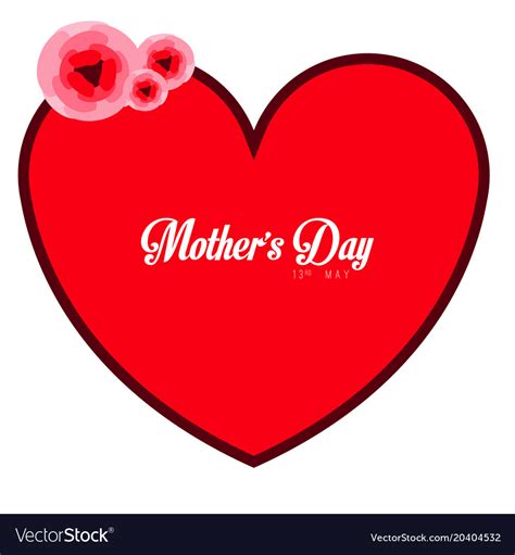 heart shape with text and flowers mother day vector image