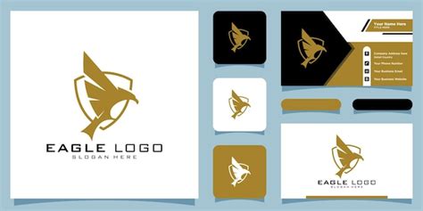 Eagle Logo Vector Símbolo Con Diseño De Tarjeta De Visita Vector