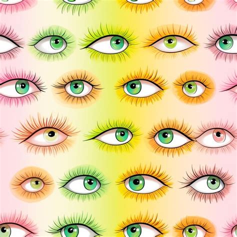 Premium Ai Image Seamless Pattern Of Different Colored Eyes With Long