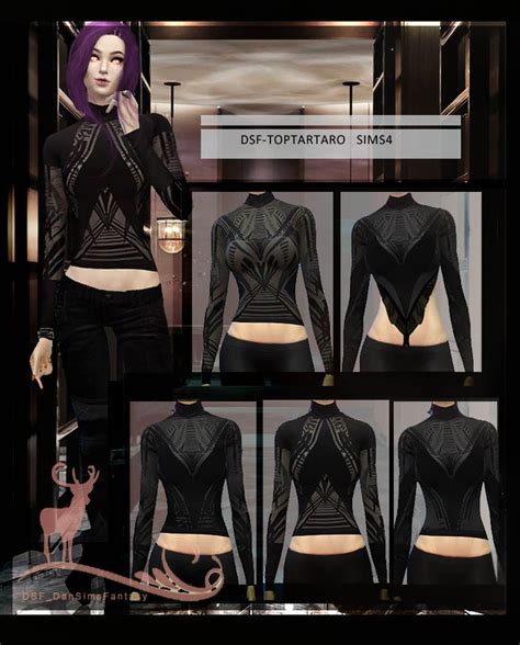Sims 4 Ccs Shirt Female Dsftoptartaro Gothic And Futuristic