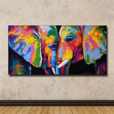 Colorful Elephant Painting60cmh × 120cmw By Sumareeart On Etsy