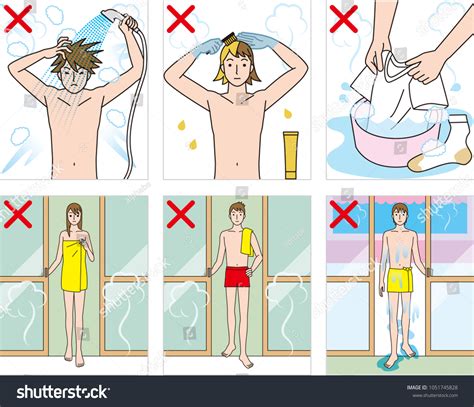 japanese public baths bath manners and royalty free stock vector 1051745828