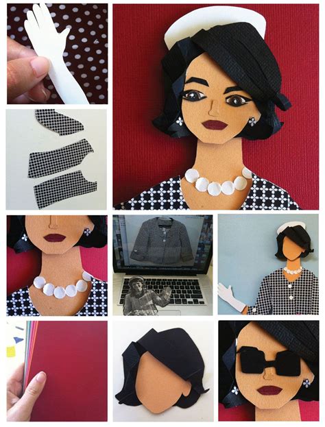 Paper Cutout Art Jackie Kennedy Without Glasses