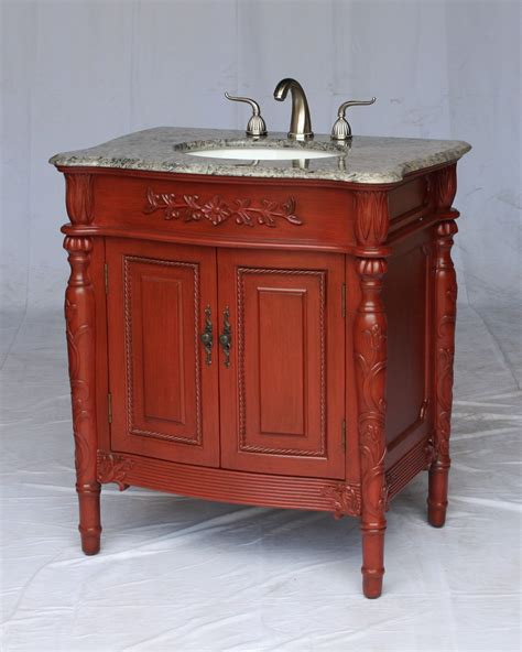32 Adelina Antique Style Single Sink Bathroom Vanity With Gray Granite