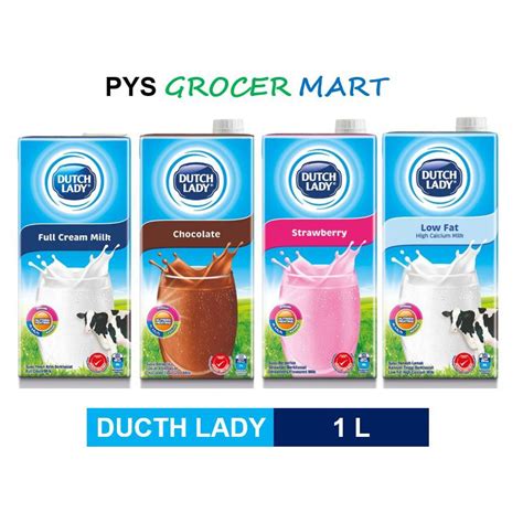 Dutch Lady Uht Full Cream Chocolate Strawberry Low Fat Milk L