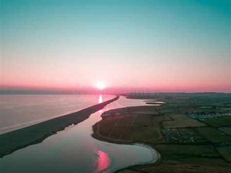 Sunset Over The Fleet In Weymouth Dorset Uk Stock Photo Image Of