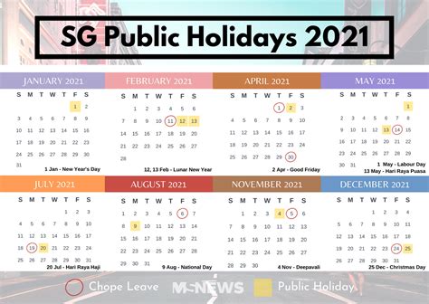 Spore Public Holidays 2021 Will Give You 9 Long Weekends With 8 Days