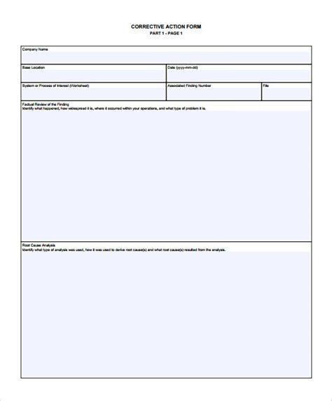 Free Sample Corrective Action Plan Templates In Pdf Ms Word
