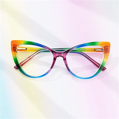 Barney Cat Eye Multicolor Eyeglasses Vooglam