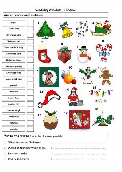 Free christmas worksheets for preschoolers your kids will love. - MY ENGLISH CLASSES - : CHRISTMAS WORKSHEETS.