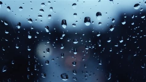 Rain Drops On Window Glass Bokeh Lights Traffic Royalty Free Video