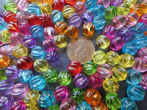 200 Pack 9mm Transparent Ball Acrylic Beads 9x85mm Round Lined Ball