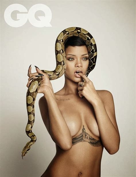 NasBank Blog Rihanna Covers British GQ Naked In Snakes
