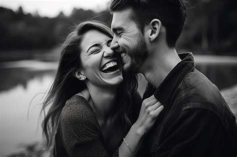 Premium Ai Image A Couple Laughing And Laughing Together