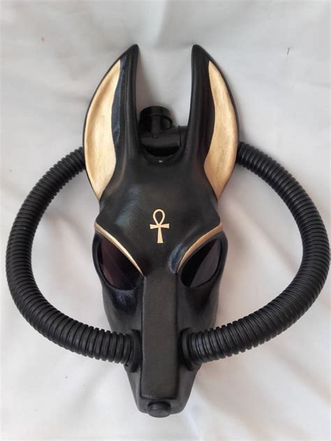 Anubis Black Mask With Respirator Hand Made Etsy