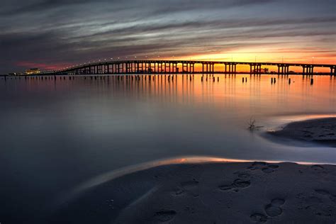 Biloxi Bay Bridge At Sunset Ocean Springs Ms Photograph By Etsy