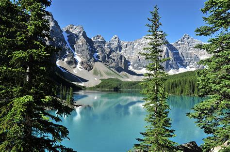 Turquoise Lake With Trees And Mountains Photograph By Brigitta Diaz