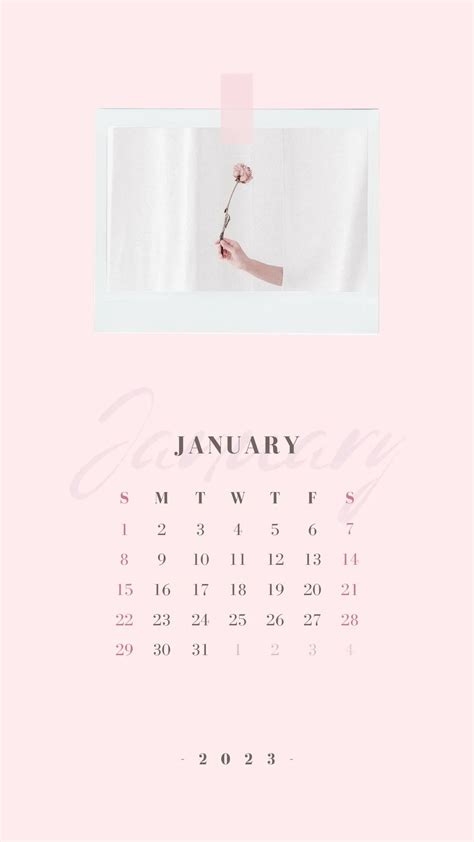 January 2023 Free Aesthetic Calendar Wallpaper Lock Screen