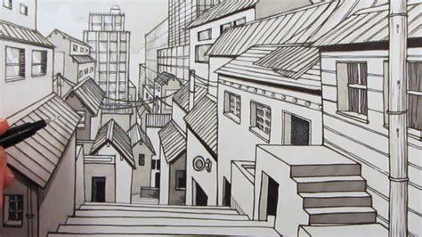 How To Draw A City In One Point Perspective Chicago Y