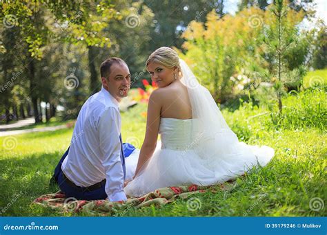 Wedding Couple Newlywed Bride And Groom In Love At Wedding Day Outdoors