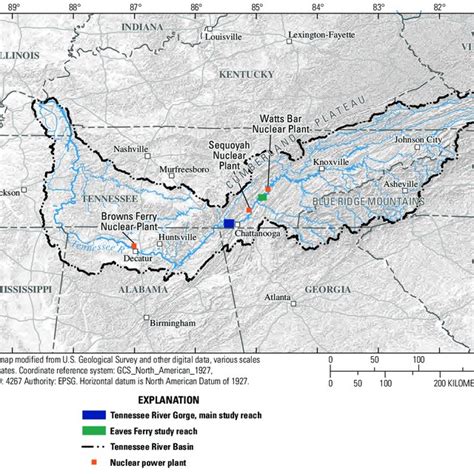 Main Study Reach Of The Tennessee River Gorge Downstream Of