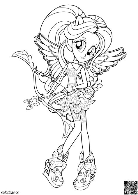 My Little Pony Equestria Girl Fluttershy Coloring Pages