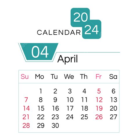 Gambar Kalender Bulan 2024 April Sederhana Geometris Sederhana Biru