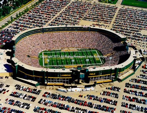 Aerial View Of Lambeau Field Home Of The Green Bay Packers Football