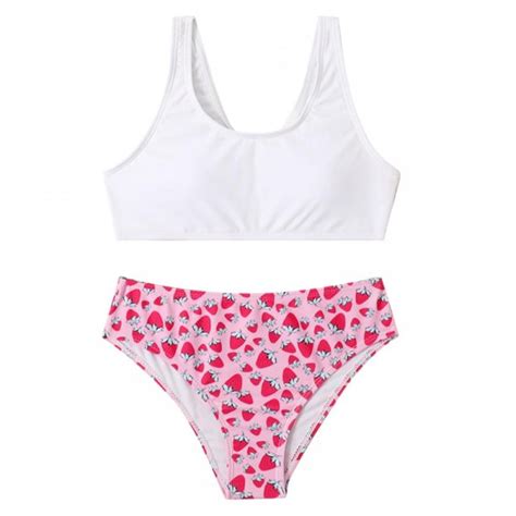 Child Girls Bikini Beach Swimwear 2 Piece Swimsuits Floral Printing
