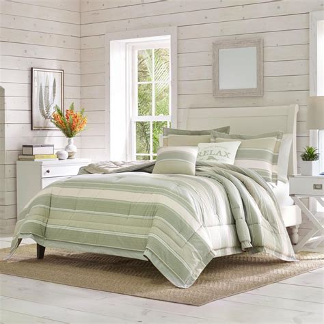 Tommy Bahama Serenity Green Cotton 5 Piece King Comforter Set