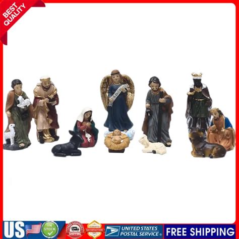 Christmas Nativity Scene Set Figures Manger Figurines Baby Jesus 11