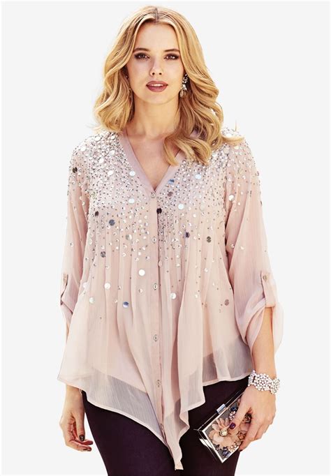 Plus Size Sequin Tops Evening Wearsave Up To 17